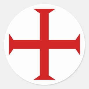 Pegatina Redonda templar caballeros cruz roja malta teutónica hospi