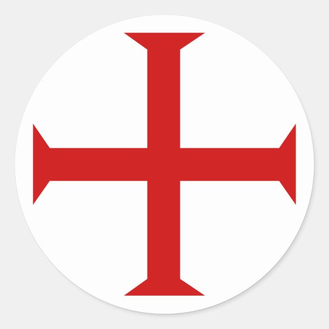 Pegatina Redonda templar caballeros cruz roja malta teutónica hospi (Anverso)