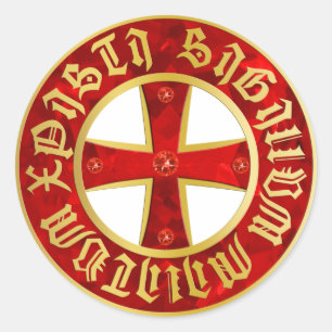 Pegatina Redonda Templarios cruz/cruz de caballero/Crusaders cross