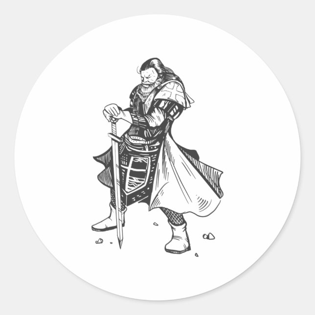 Pegatina Redonda Templo de Knight (Anverso)