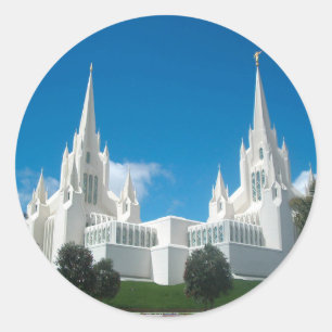 Pegatina Redonda Templo de San Diego LDS