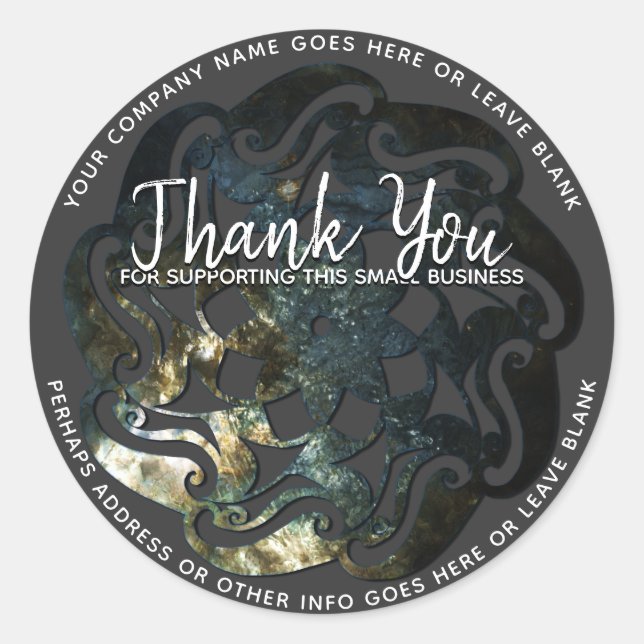 Pegatina Redonda Templo interior Mandala (Anverso)