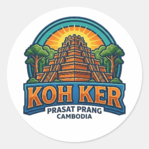 PEGATINA REDONDA TEMPLO KOH KER