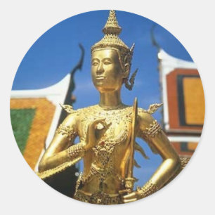 Pegatina Redonda Templo real de Bangkok Tailandia