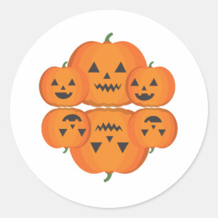 Pegatina Redonda Temporada de calabaza, especias de calabaza