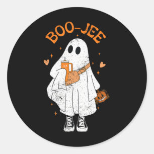 Pegatina Redonda Temporada de fantasía aguda Fantasma Halloween Bou