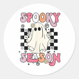 Pegatina Redonda Temporada de Halloween de fantasía