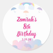 Temporada de lluvia - Paraguas y nubes Pastel