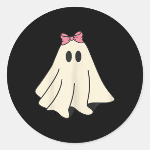 Pegatina Redonda Temporada de miedo Trato retro fantasma disfraz de