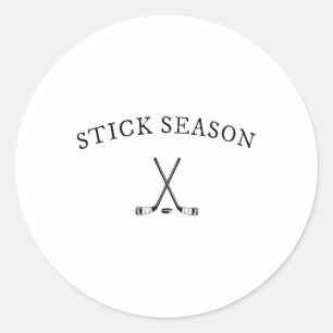 Pegatina Redonda Temporada de palo Palos de hockey cruzados Puck Mí
