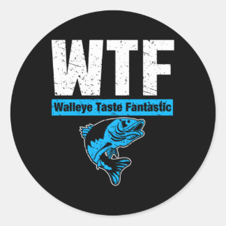 Pegatina Redonda Temporada de pesca de Walleye