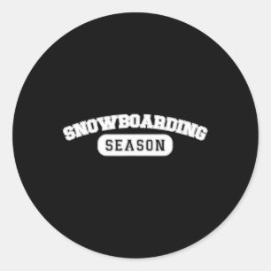 Pegatina Redonda Temporada de Snowboard Varisity Freestyle Winter S