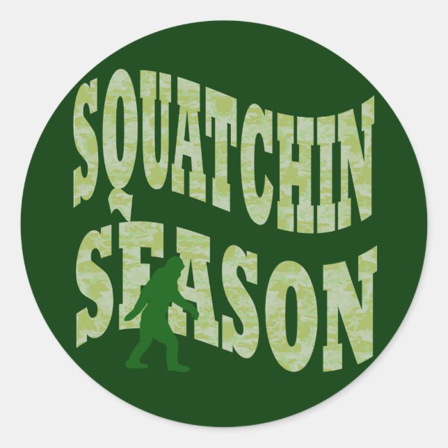 Pegatina Redonda Temporada de Squatchin (Anverso)