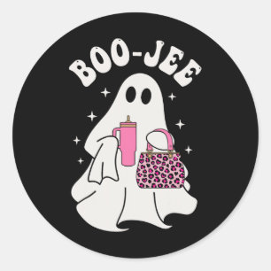 Pegatina Redonda Temporada espeluznante adorable fantasma Halloween