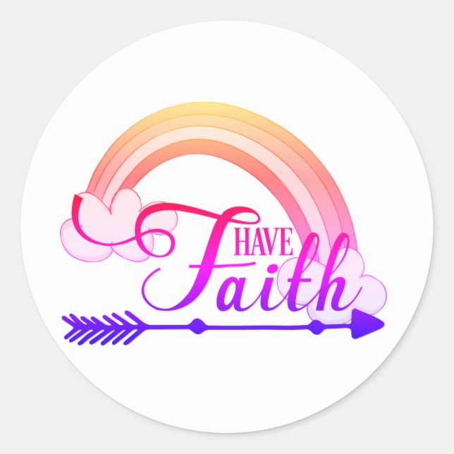 Pegatina Redonda Ten Faith Rainbow (Anverso)
