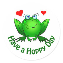 Ten un día saltarín Cute Rana Verde con Corazones