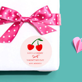 Pegatina Redonda Ten un El día de San Valentín dulce de cerezo