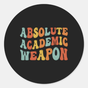 Pegatina Redonda Tendencia absoluta de armas académicas