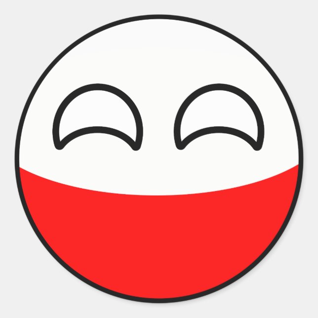 Pegatina Redonda Tendencia divertida en el campo de Geeky Poland (Anverso)