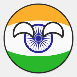 Pegatina Redonda Tendencia divertida en el campo Geeky India