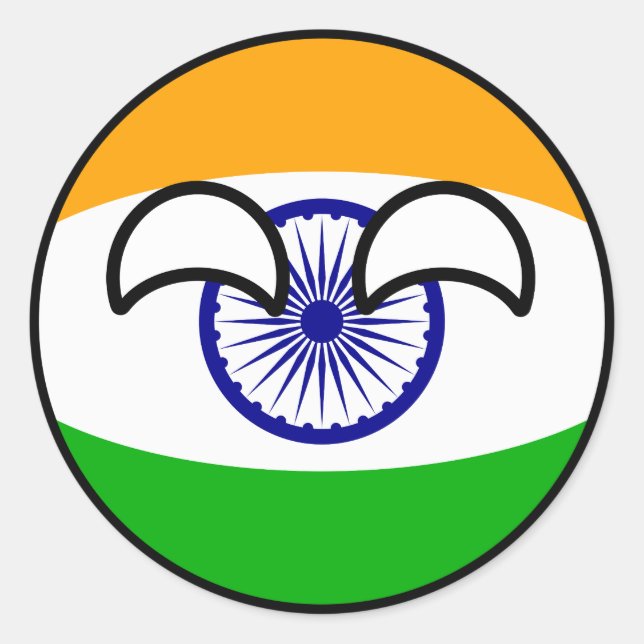 Pegatina Redonda Tendencia divertida en el campo Geeky India (Anverso)