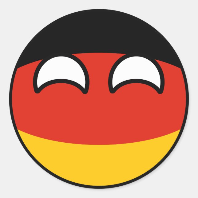 Pegatina Redonda Tendencia divertida Geeky Alemania Countryball (Anverso)
