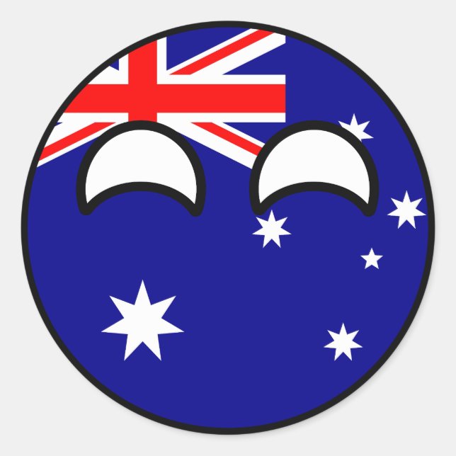 Pegatina Redonda Tendencia divertida Geeky Australia Countryball (Anverso)