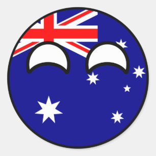 Pegatina Redonda Tendencia divertida Geeky Australia Countryball