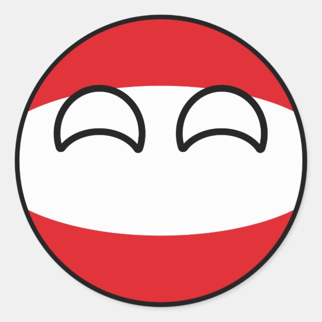 Pegatina Redonda Tendencia divertida Geeky Austria Countryball (Anverso)