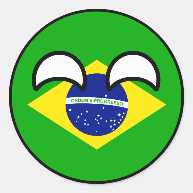 Pegatina Redonda Tendencia divertida Geeky Brasil Countryball (Anverso)