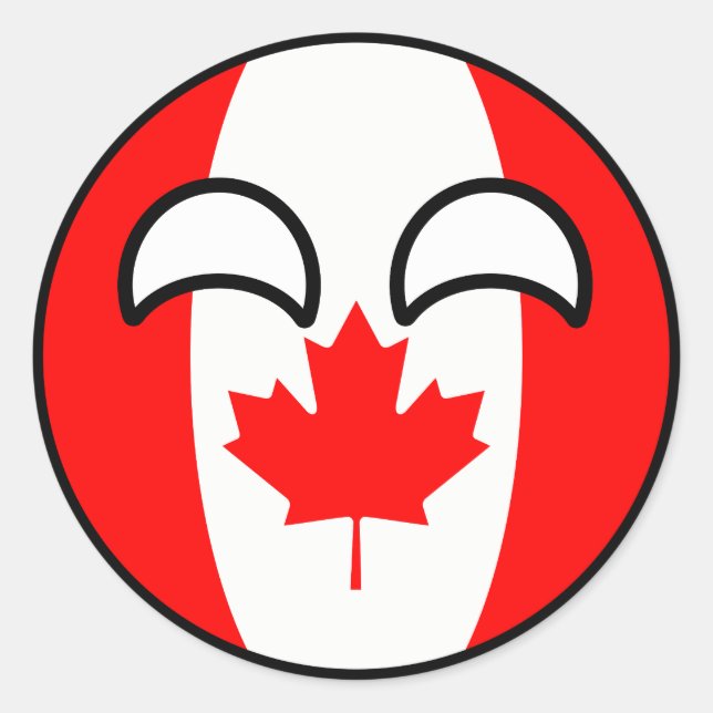 Pegatina Redonda Tendencia divertida Geeky Canada Countryball (Anverso)