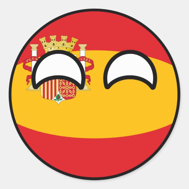 Pegatina Redonda Tendencia divertida Geeky España Countryball (Anverso)