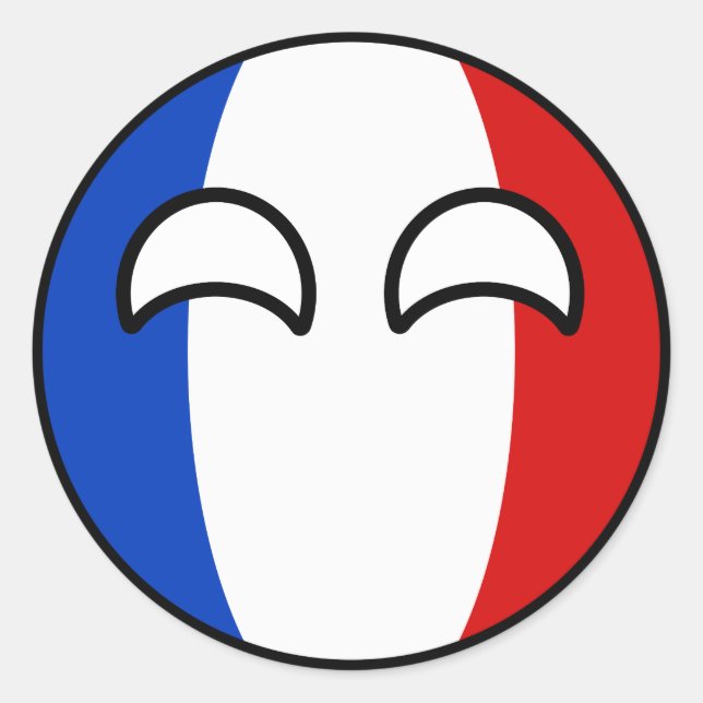 Pegatina Redonda Tendencia divertida Geeky France Countryball (Anverso)