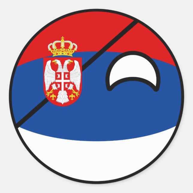 Pegatina Redonda Tendencia divertida Geeky Serbia Countryball (Anverso)