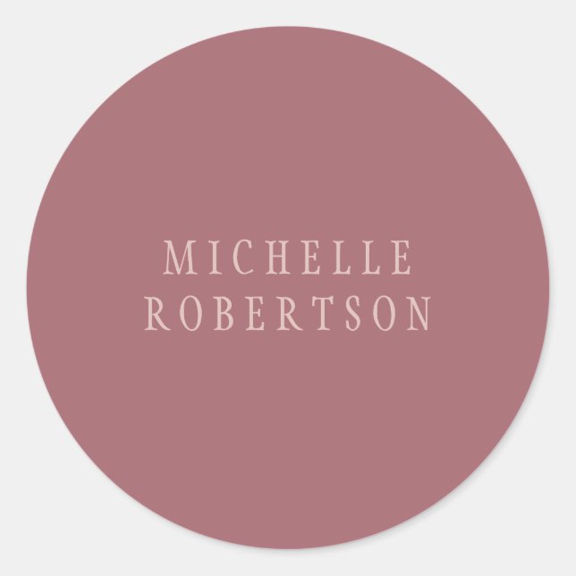 Pegatina Redonda Tendencia Rosa Dust Gold Creative Clásica Única (Anverso)