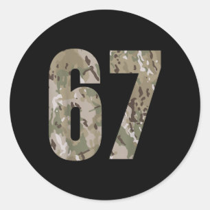 Pegatina Redonda Tendencias Gen Alpha Seis Siete 6 7 Meme Cam Multi