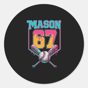 Pegatina Redonda Tendencias Mason 67 Mem Helado Goteo Vender Cumple