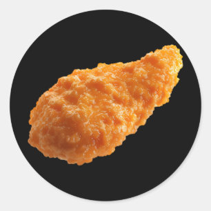 Pegatina Redonda Tender de Pollo Crujiente Amante de Nuggets de Com
