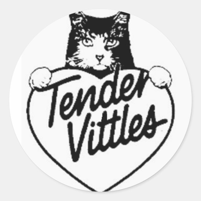 Pegatina Redonda Tender Vittles Pegatinas (Anverso)