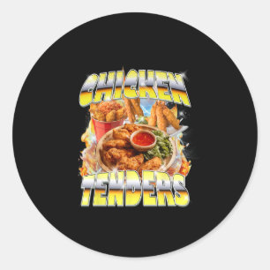 Pegatina Redonda Tendergos de Pollo de Acción de Gracias Bootleg Ra