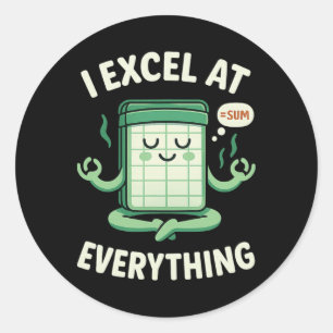 Pegatina Redonda Teneduría de libros I Excel en todo Contador de Yo