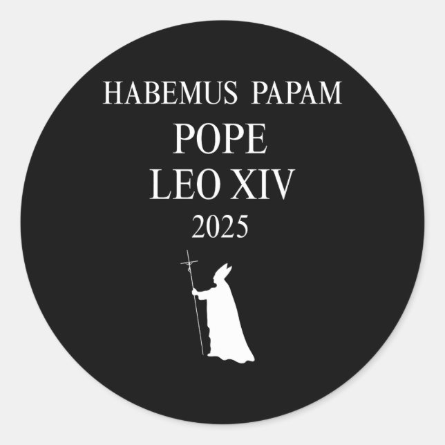 Pegatina Redonda Tenemos un Papa Habemus Papam 2025 Dios bendiga al (Anverso)