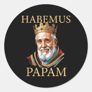 Pegatina Redonda Tenemos Un Papa_ Habemus Papam 2025 Leo Xiv