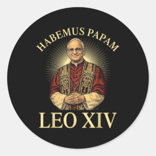 Pegatina Redonda Tenemos Un Papa_ Habemus Papam 2025 Leo Xiv