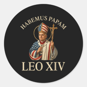 Pegatina Redonda Tenemos Un Papa_ Habemus Papam 2025 Leo Xiv