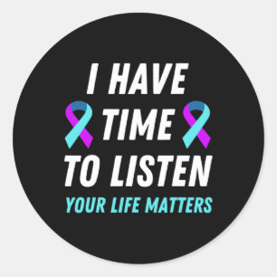 Pegatina Redonda Tener Tiempo Para Escuchar La Conciencia Sobre La