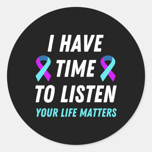 Pegatina Redonda Tener Tiempo Para Escuchar La Conciencia Sobre La  (Anverso)