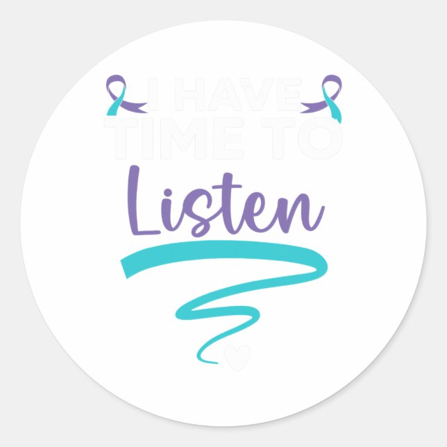 Pegatina Redonda Tener Tiempo Para Escuchar Sus Problemas De Vida,  (Anverso)