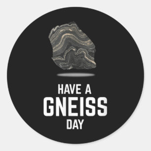 Pegatina Redonda Tener Un Geólogo De Gneiss Day Earth Granite Tee