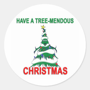 Pegatina Redonda Tener un Navidad de árbol-médano